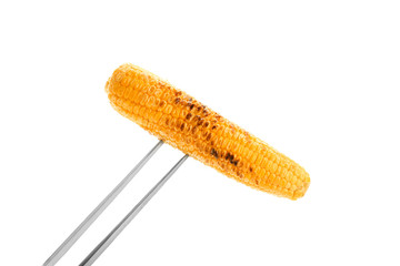 Delicious grilled corn on white background