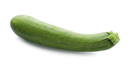 Ripe zucchini on white background