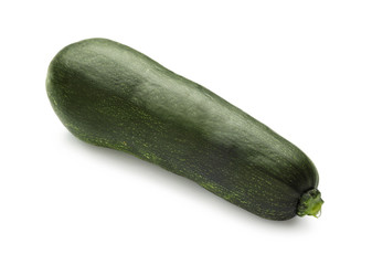 Ripe zucchini on white background