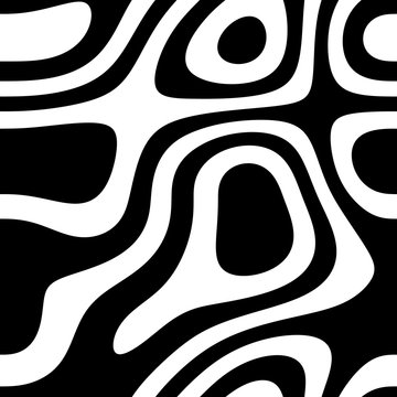Monochromatic seamless line art pattern in black color over white background