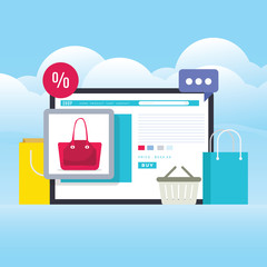 Online shopping illustration element