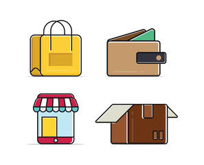 Icons about shopping