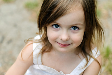 Portrait of a girl, park, summer, close-up
