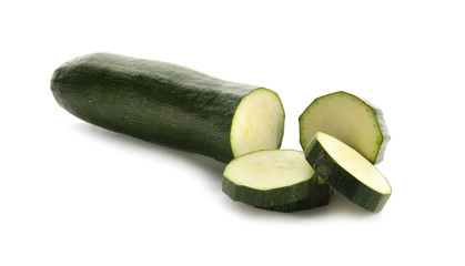 Fresh zucchini on white background