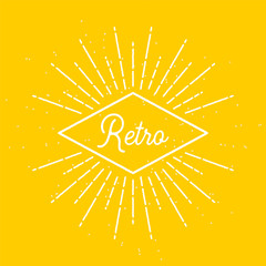 Textured Retro Frame and Sunburst  (Live Stroke Path)