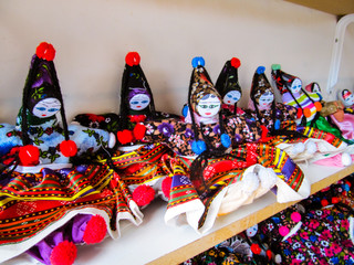 Goreme, Turkey - Circa September 2015: Traditional handmade Turkish folk dolls at a shop in Cappadocia