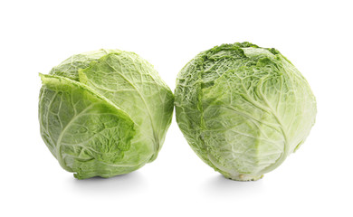 Fresh cabbage on white background