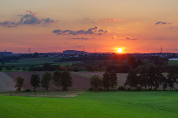 Sonnenuntergang in Süddeutschland
