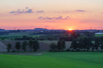 Fototapeta na wymiar Sonnenuntergang in Winnenden