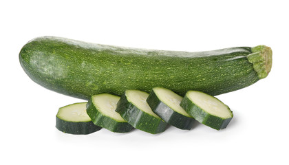 Fresh zucchini isolated on white