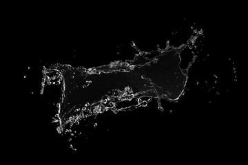 blue water splash isolated on white background