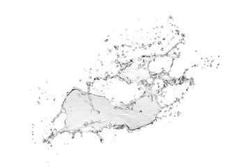 blue water splash isolated on white background