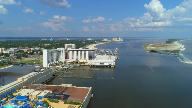 Aerial drone footage of Biloxi Mississippi USA 4k 24p