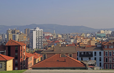 cityscape of Gixon in spanish region Asturias