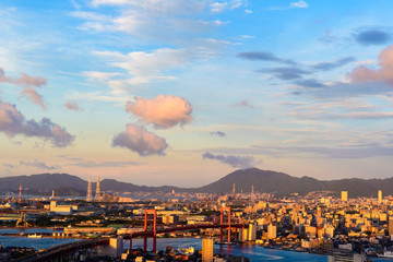 地方都市の夕暮れ