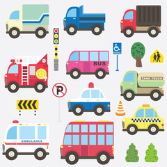 Cute Transportation Collection Set