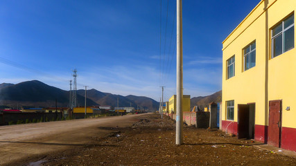 Fototapeta na wymiar Colorful Houses in the Mountain Area