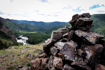 Heap of stones on The Elder's Path near White Iyus River