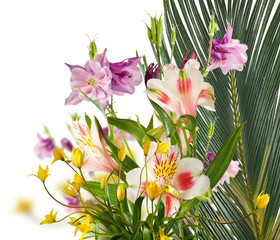  image of bouquet of beautiful flowers closeup