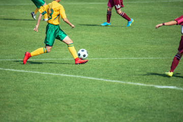 女子サッカー試合風景