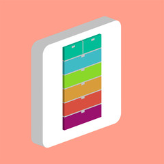 Archive Dreawer Simple vector icon. Illustration symbol design template for web mobile UI element. Perfect color isometric pictogram on 3d white square. Archive Dreawer icons for your business project