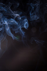 Smoke on a black background.