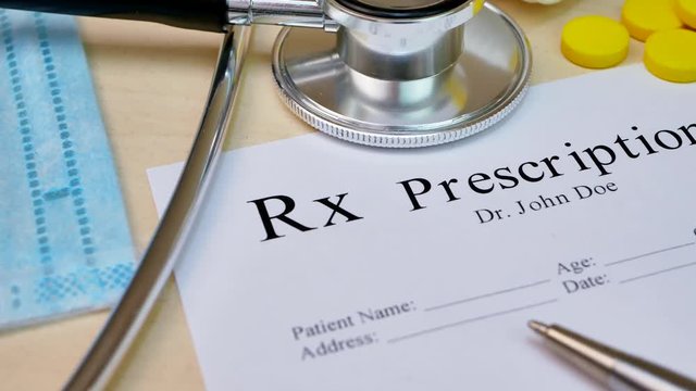 Prescription to patient. Concept of panacea and life save, prescribe treatment or legal drug store
