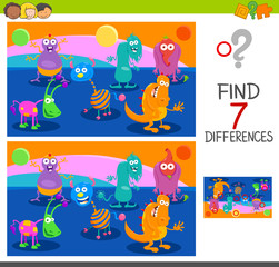 Obraz na płótnie Canvas differences game with monster characters