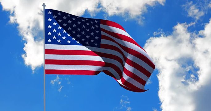 USA American Flag. Alpha matte