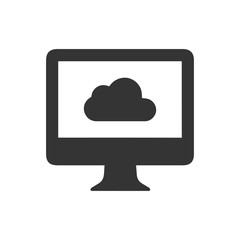Cloud computer screen icon
