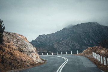 Dark Mountains on Cloudy Day