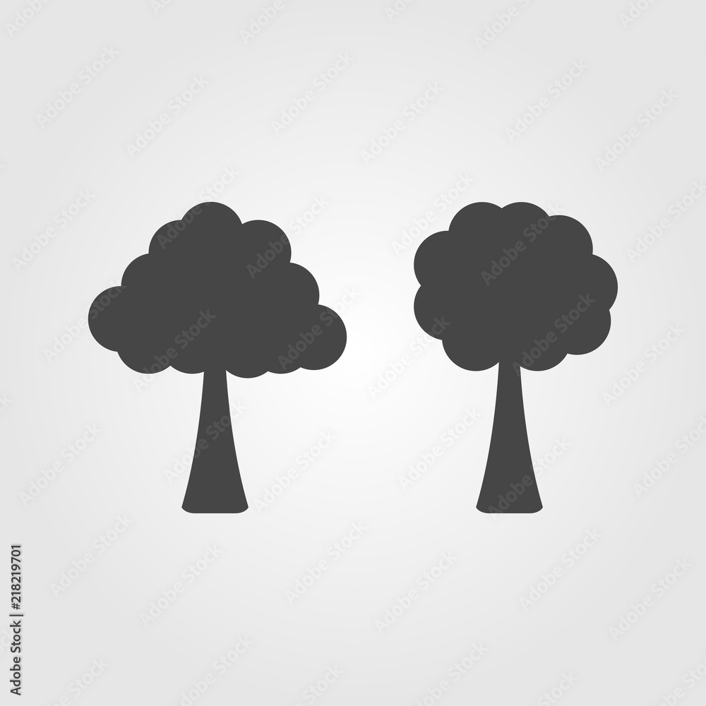 Aufkleber Tree icon flat style isolated on background. Tree sign symbol for web site and app design.
