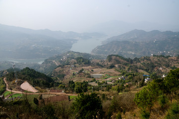 View Of Chinese Countryside in the Mountain Area