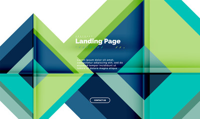 Square shape geometric abstract background, landing page web design template