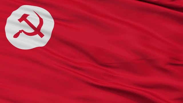 Rsp India Flag, Closeup View Realistic Animation Seamless Loop - 10 Seconds Long