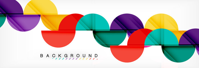Modern geometrical abstract background - circles. Business or technology presentation design template, brochure or flyer pattern, or geometric web banner