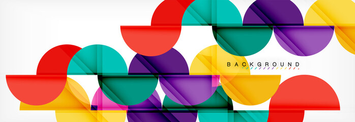 Obraz premium Modern geometrical abstract background - circles. Business or technology presentation design template, brochure or flyer pattern, or geometric web banner