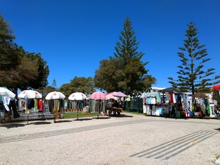 Markt am Ufer von Olhão in Portugal
