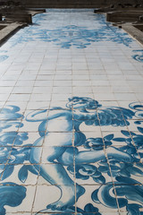 Fragment of the wall of Igreja do Carmo in Porto, Portugal