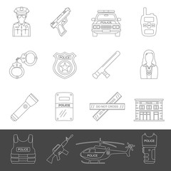 Line Icons - Police Equipment