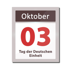 03. Oktober - Kalender - Tag der deutschen Einheit