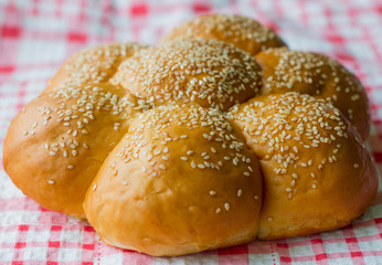 fresh bun with sesame seeds