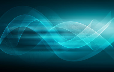 Abstract blue background, abstract lines twisting into beautiful bends