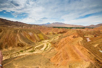 ZhangYe Rainbow Mountain natural colorful soil DanXi Scenic Spot in Zhang Ye