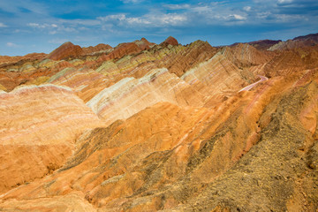 ZhangYe Rainbow Mountain natural colorful soil DanXi Scenic Spot in Zhang Ye