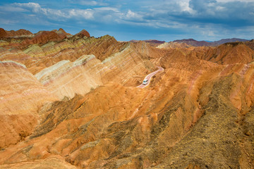 ZhangYe Rainbow Mountain natural colorful soil DanXi Scenic Spot in Zhang Ye