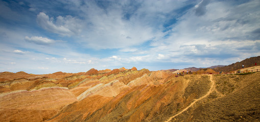 ZhangYe Rainbow Mountain natural colorful soil DanXi Scenic Spot in Zhang Ye