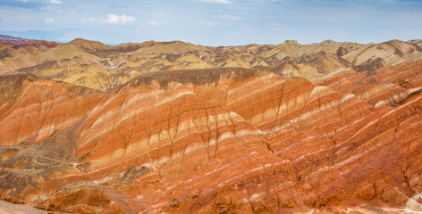 ZhangYe Rainbow Mountain natural colorful soil DanXi Scenic Spot in Zhang Ye