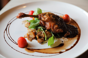 duck confit , Roasted Duck leg French food