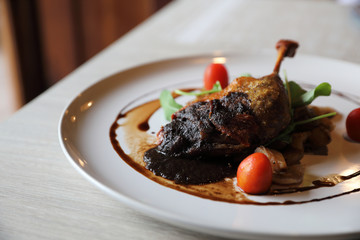 duck confit , Roasted Duck leg French food